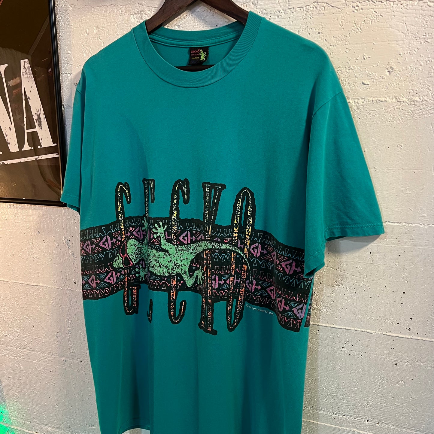 Vintage 90's Gecko Hawaii Wraparound Print Graphic T-Shirt - Size Large - Made In USA