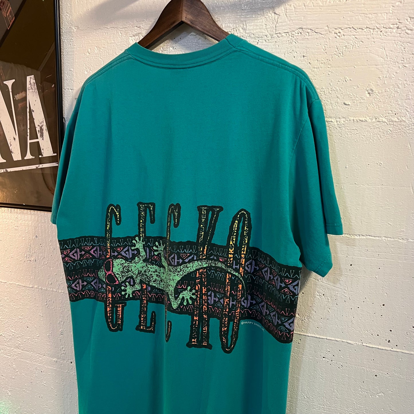 Vintage 90's Gecko Hawaii Wraparound Print Graphic T-Shirt - Size Large - Made In USA