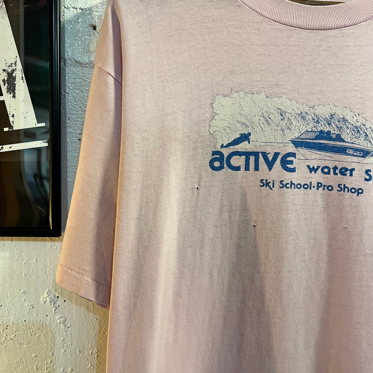 Vintage 90's Distressed Single Stitch 'Active Water Sports' Graphic T-Shirt ' - Size XL - Made In USA