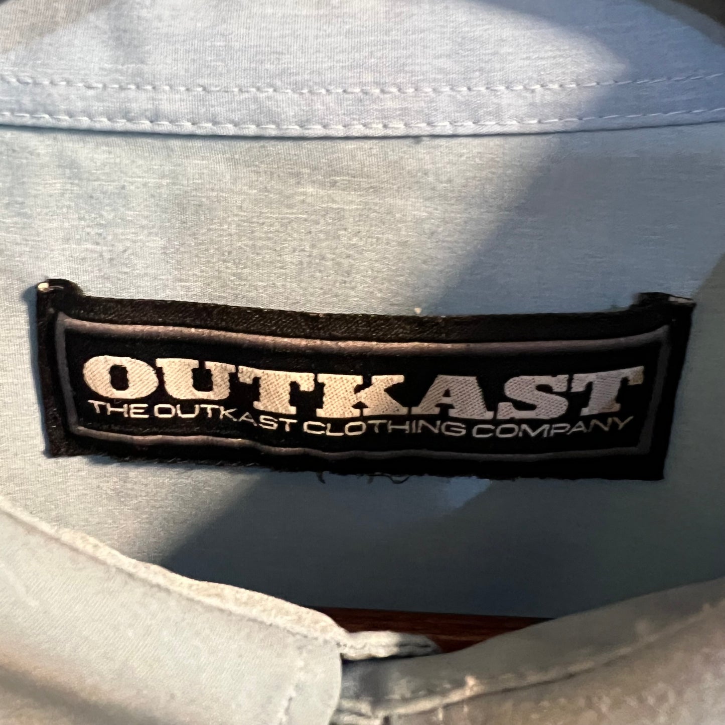 Vintage 90's Outkast Playing Card Short Sleeve Button Up Shirt - Size XL - Baby Blue/Multicolor