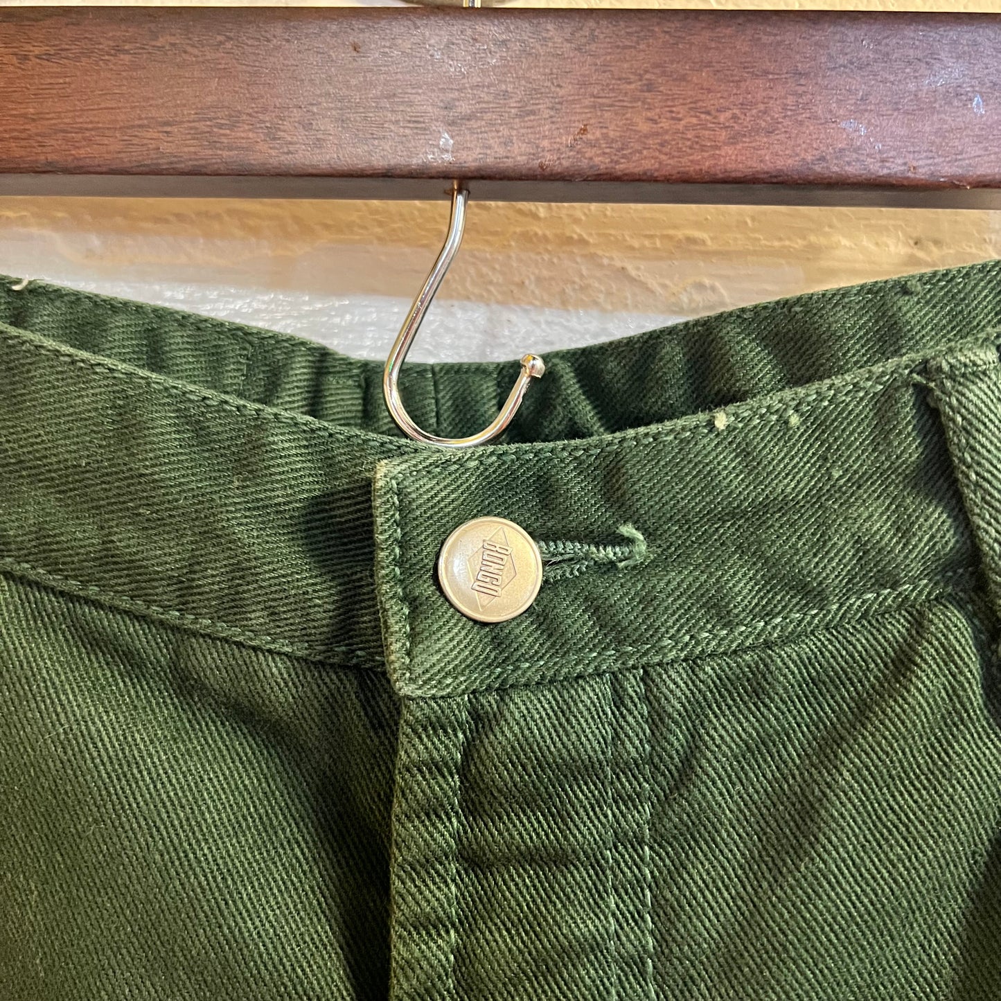 Vintage Bongo By Gene Montesano Denim Jeans - Size 9 - Made In USA - Dark Green