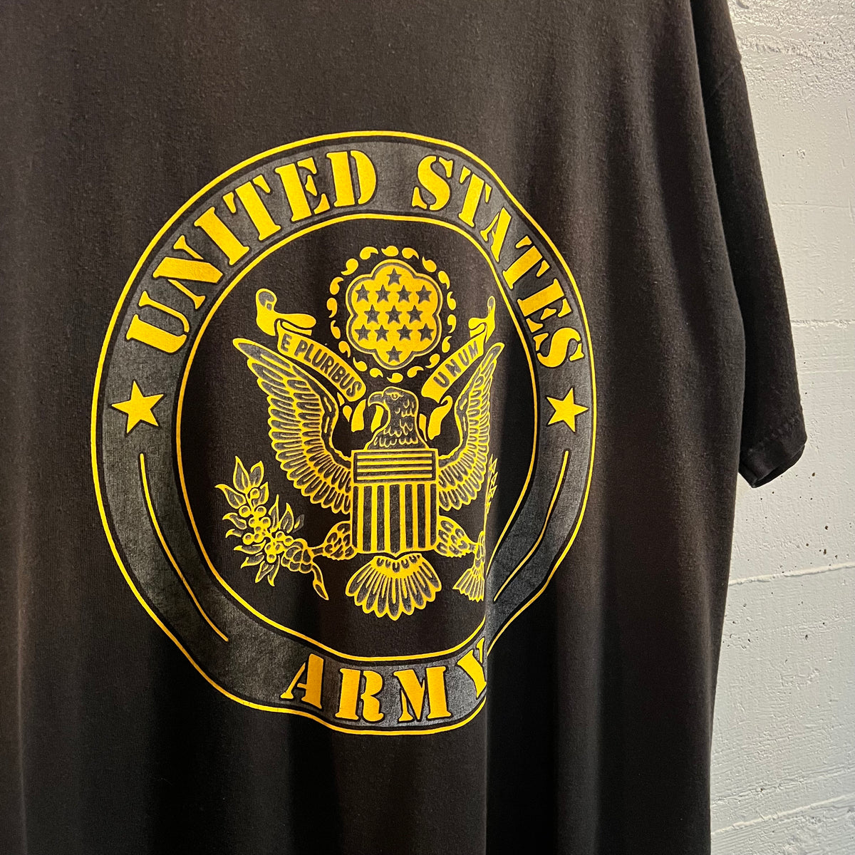 Vintage 90's U.S. Army Reflective Seal Double Sided T-Shirt - Size Large - Made In USA - Faded Black