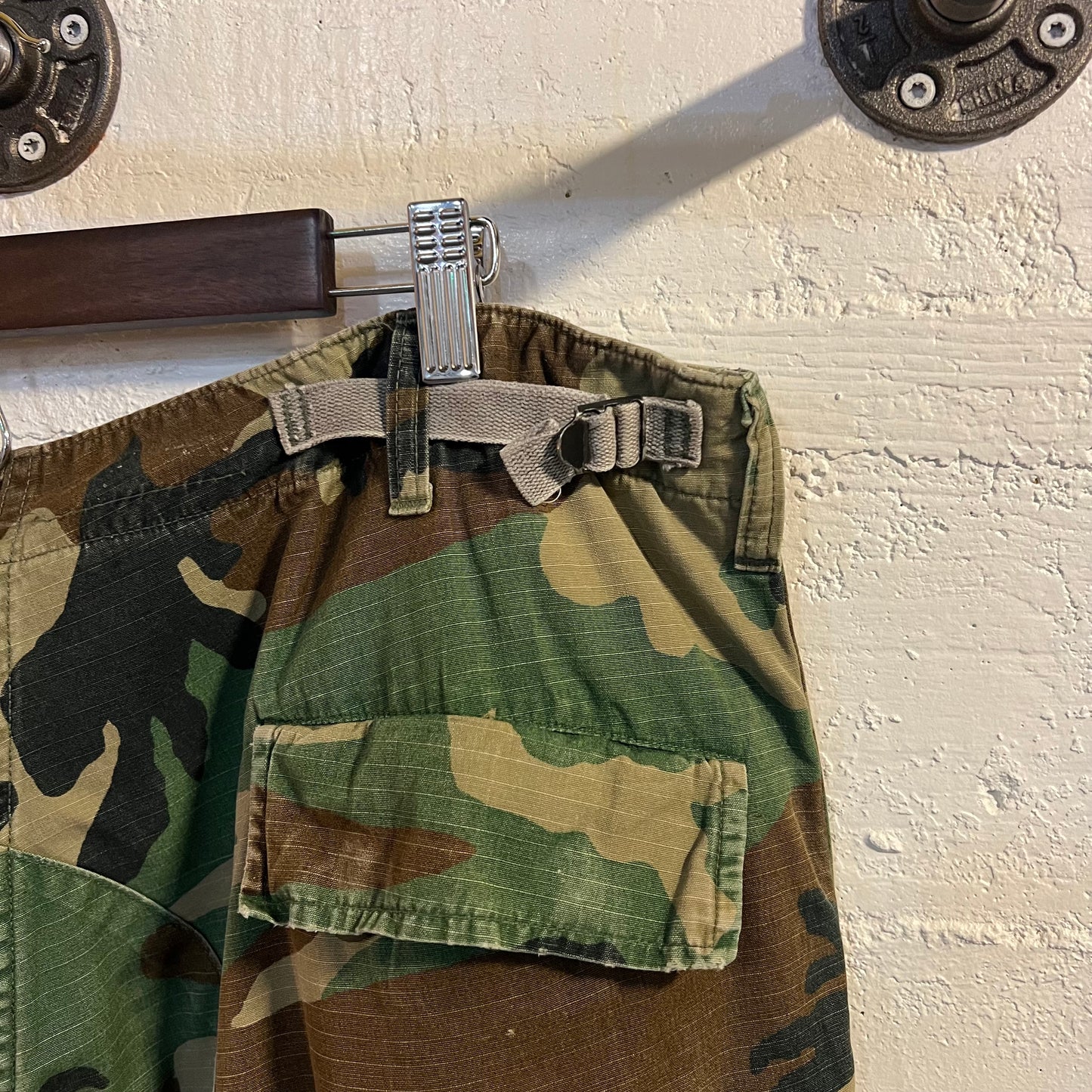 Vintage 80's U.S. Army Woodland Camo Combat Hot Weather Pants - Size Large (35") - Made In USA
