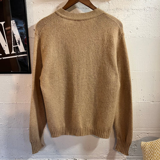 True Vintage 60’s/70’s Jantzen Scotch Tumbler Knitted Cardigan Sweater - Size Medium - Made In USA - Beige