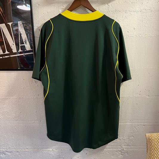 Vintage 2000's Nike University Of Oregon Ducks Baseball Jersey - Size Large - Green/Yellow