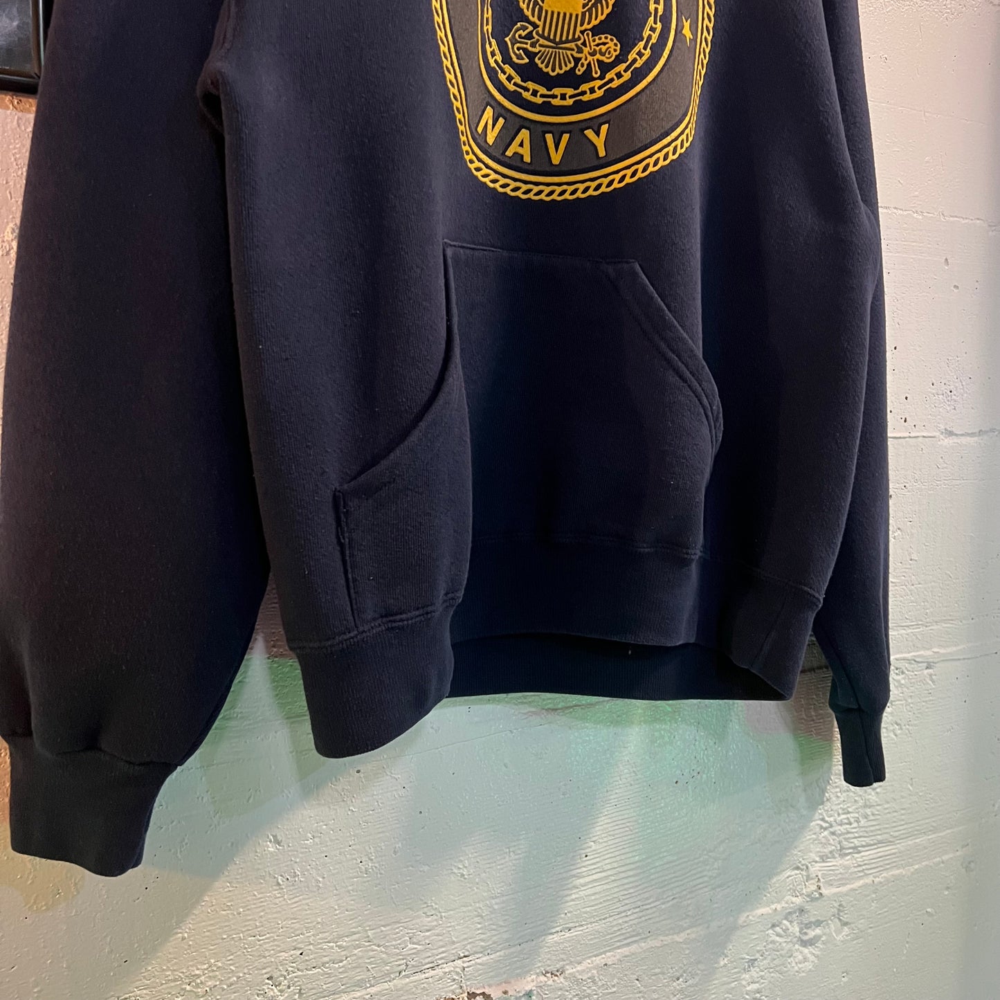 Vintage 90's U.S. Navy Seal Reflective Hoodie Sweatshirt - Size Small - Made In USA - Navy