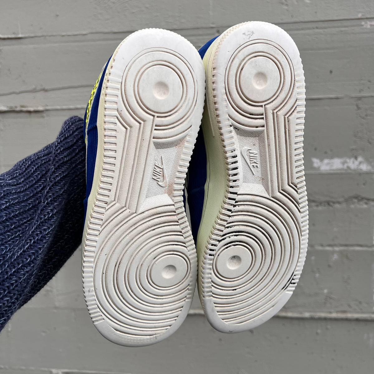 *Pre-Owned* Nike x Olivia Kim Air Force 1 '07 'No Cover' - Size 11W/9.5M - Navy/Yellow-Sail - CK3314-400