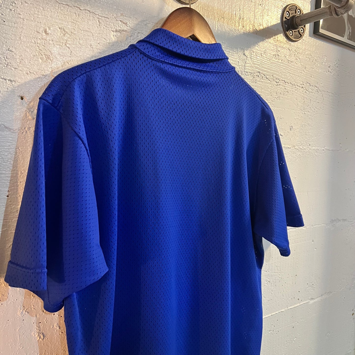 Vintage Rawlings 1/4 Zip Talon Zipper Mesh Sports Jersey - Size Large - Made In USA - Blue