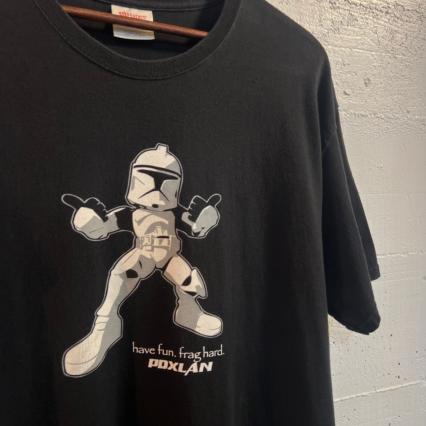 2007 PDXLAN II Gaming ‘Storm Trooper’ T-Shirt - Size Large - Black/White
