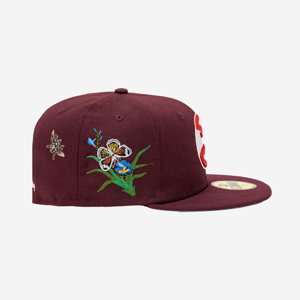 *New* Felt x New Era 'Atlanta Hawks-For Every Living Thing' 59Fifty Fitted Hat - Size 7-1/8 - Maroon