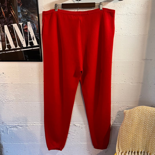 Vintage 90’s Chicago Blackhawks NHL Home Team Advantage Fleece Lined Sweatpants - Size XL (40) - Made In USA - Red