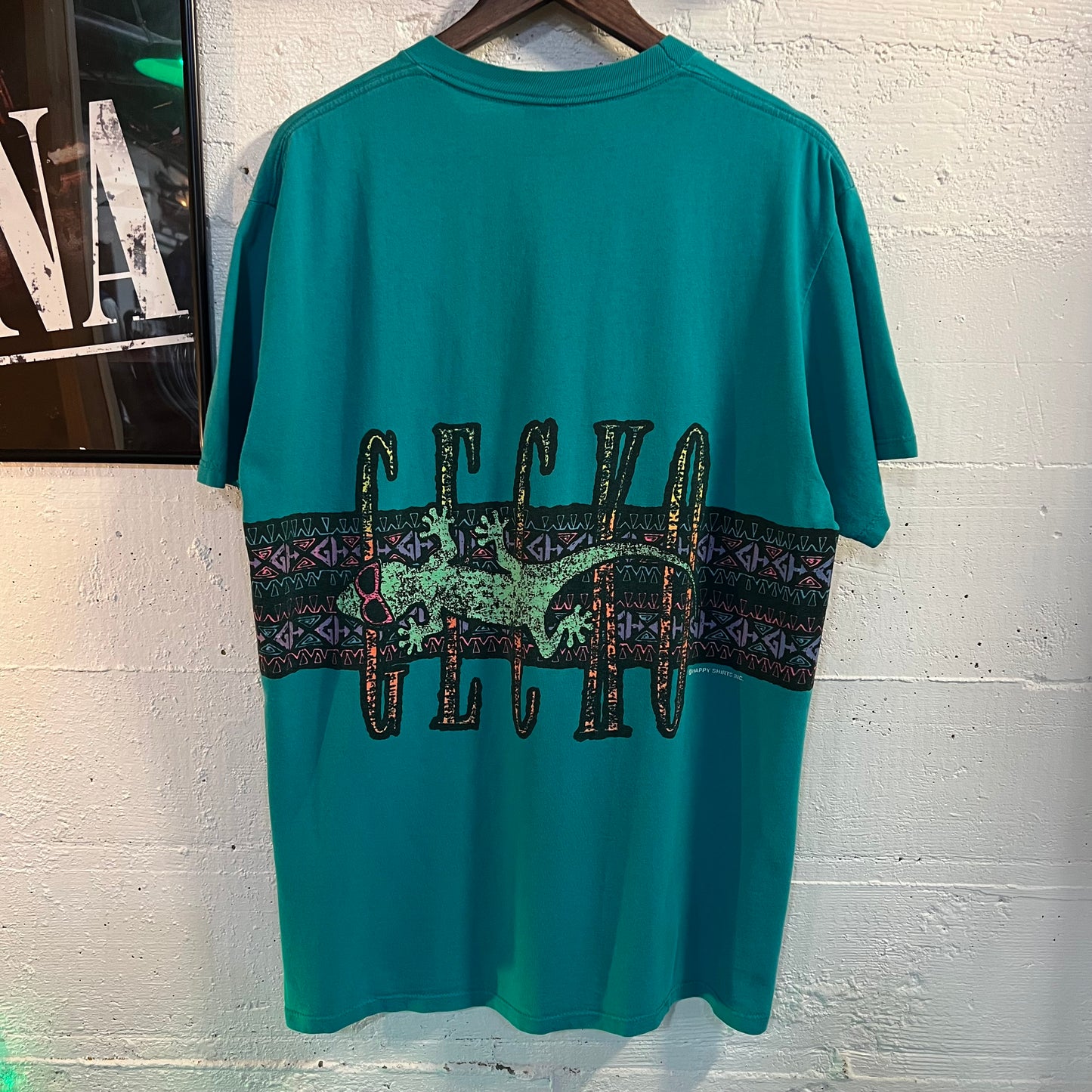 Vintage 90's Gecko Hawaii Wraparound Print Graphic T-Shirt - Size Large - Made In USA