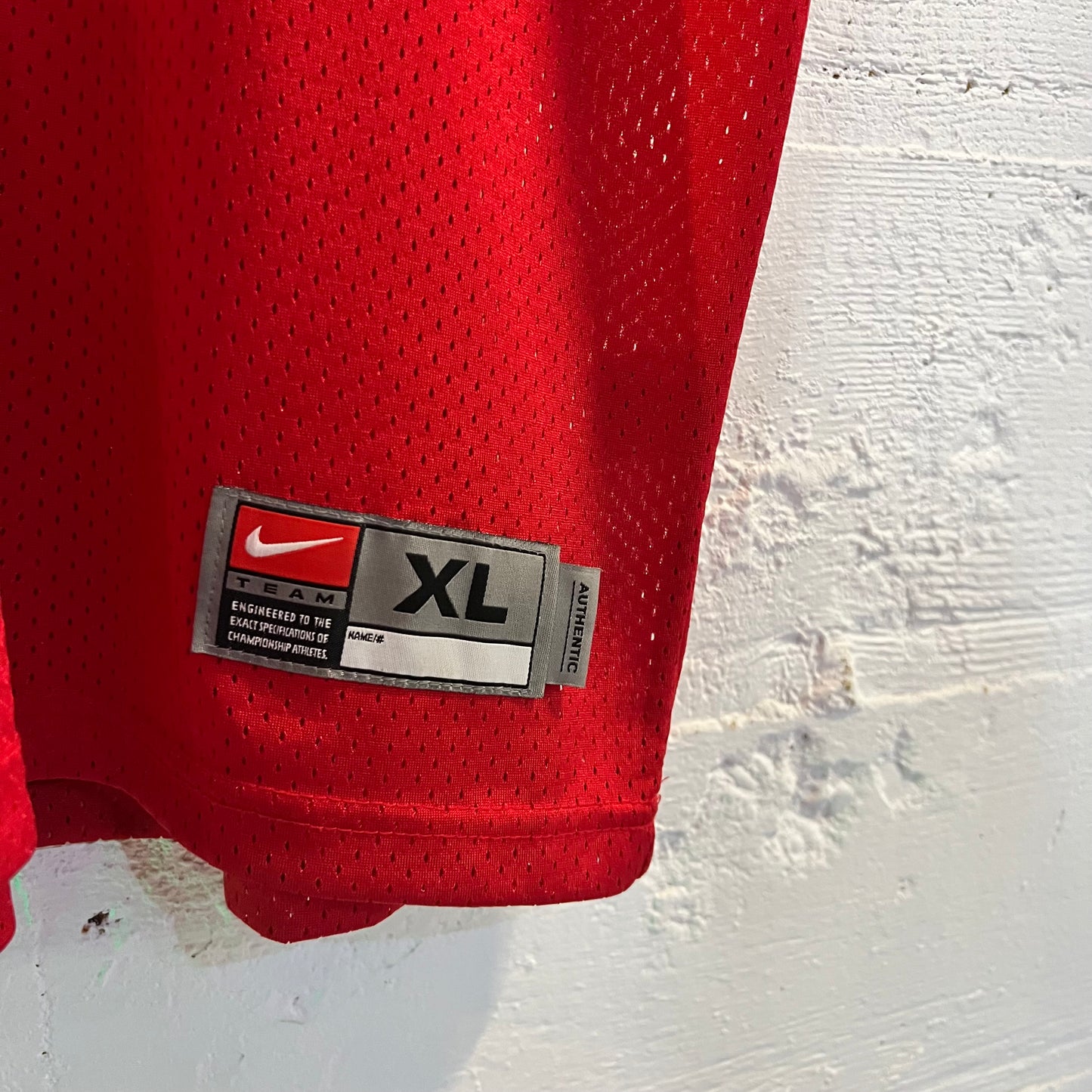 Vintage Nike Ohio State '#33' Mesh Football Jersey - Size XL - Red/White/Black