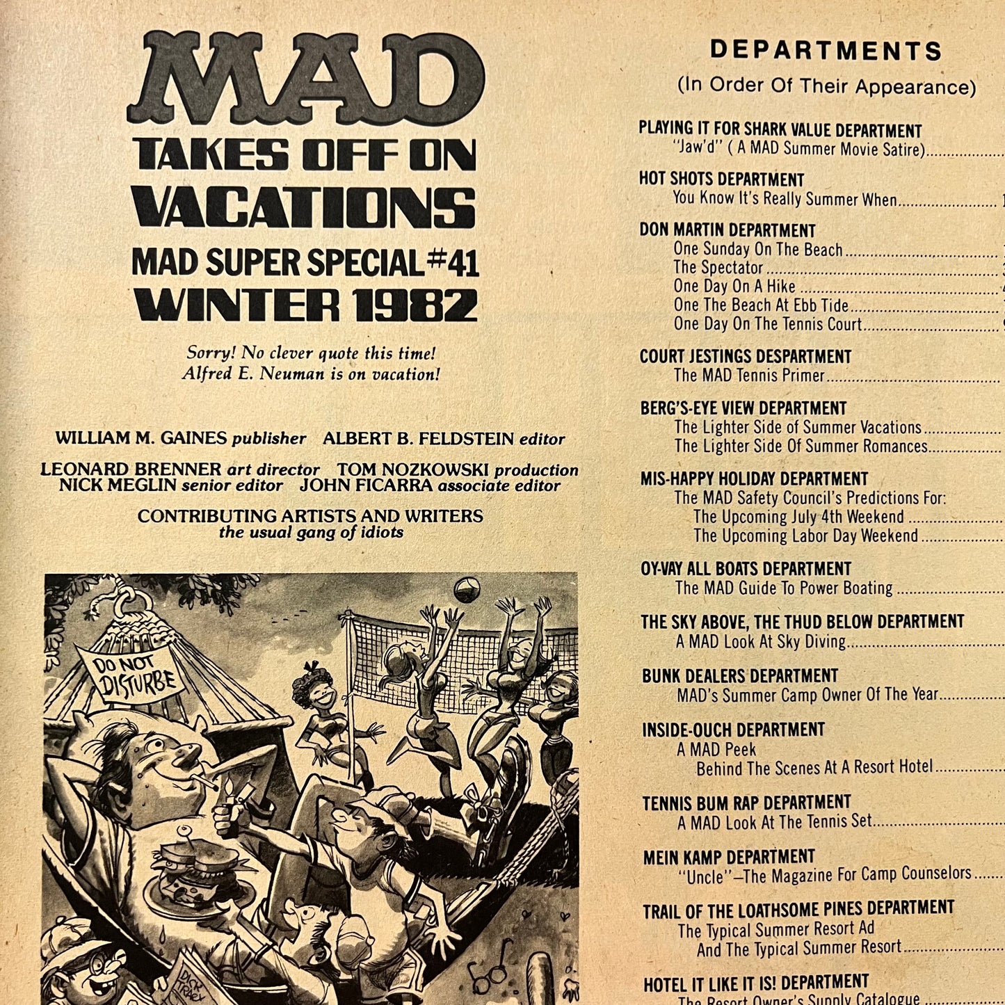 Vintage 1982 MAD Magazine 'Super Special Winter Edition - Summer Idiocies'