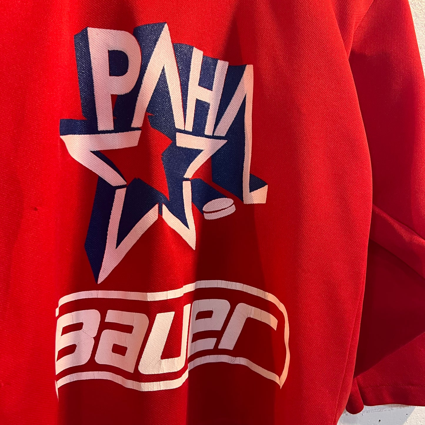 Vintage 90's Youth Bauer #3 Hockey Jersey - Size Youth Small - Red/White/Blue