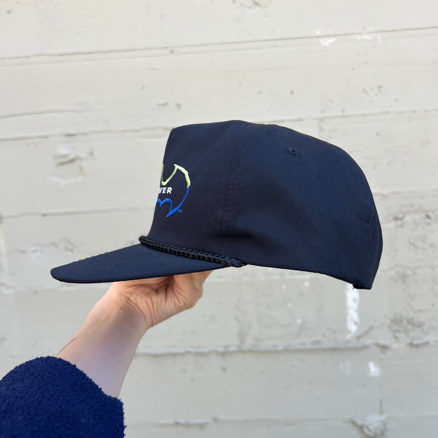 Vintage 90's Batman Forever Embroidered Bat Symbol Logo Snapback Hat - O/S - Black