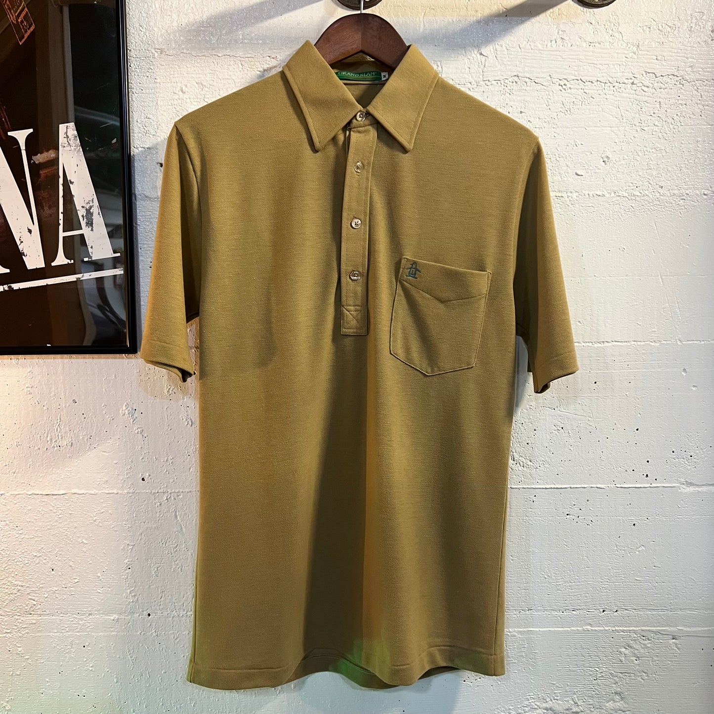 Vintage Munsingwear Penguin Grandslam Polo Shirt - Size Medium - Made In USA - Tan