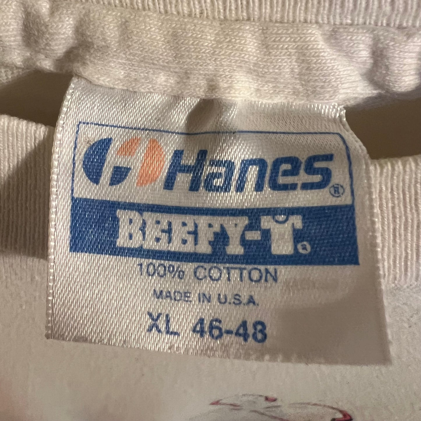 Vintage 90-91 Ivy Hall ‘SOSC’ Collegiate Single Stitch T-Shirt - Size XL - Made In USA - White/Pink/Black