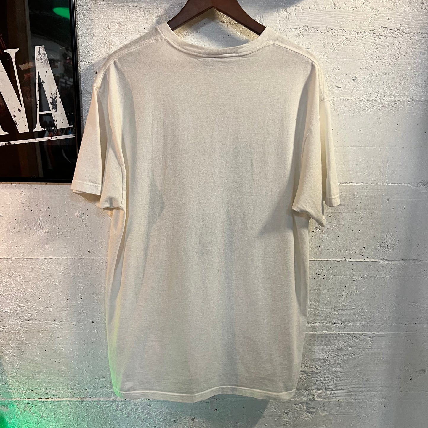 Vintage Nike Volunteer Portland Marathon Nike Town T-Shirt - Size Large - Made In USA - White/Blue/Sparkly Silver