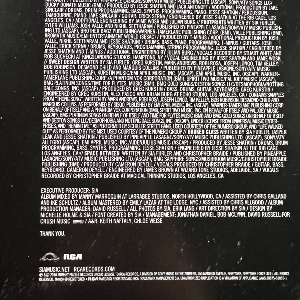 2016 Sia 'This Is Acting' LP Vinyl 2-Record Set