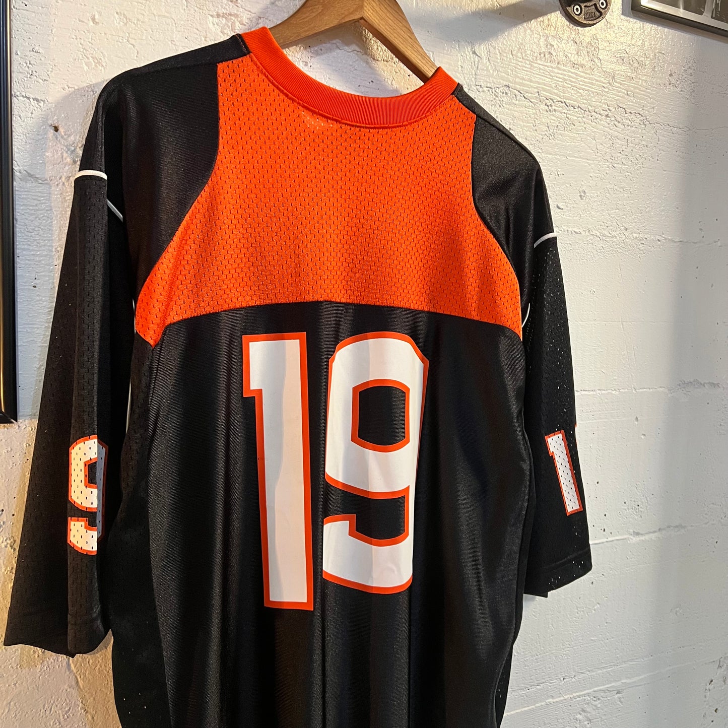 Vintage Y2K Nike Oregon State University ‘#19’ Mesh Football Jersey - Size Large - Black/Orange/White
