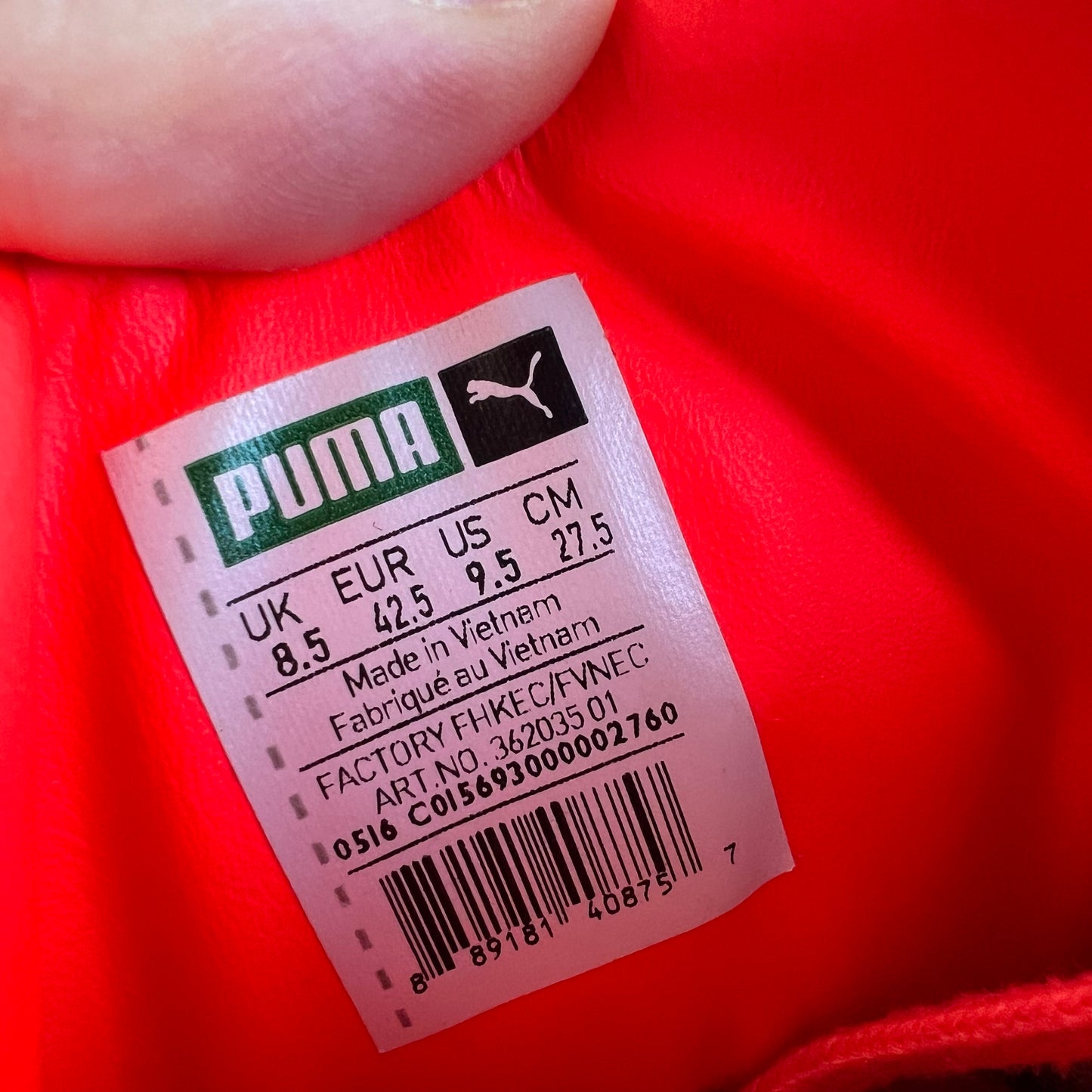 *Pre-Owned* Puma Basket Classic Patent Emboss - Size 9.5 - Red Blast