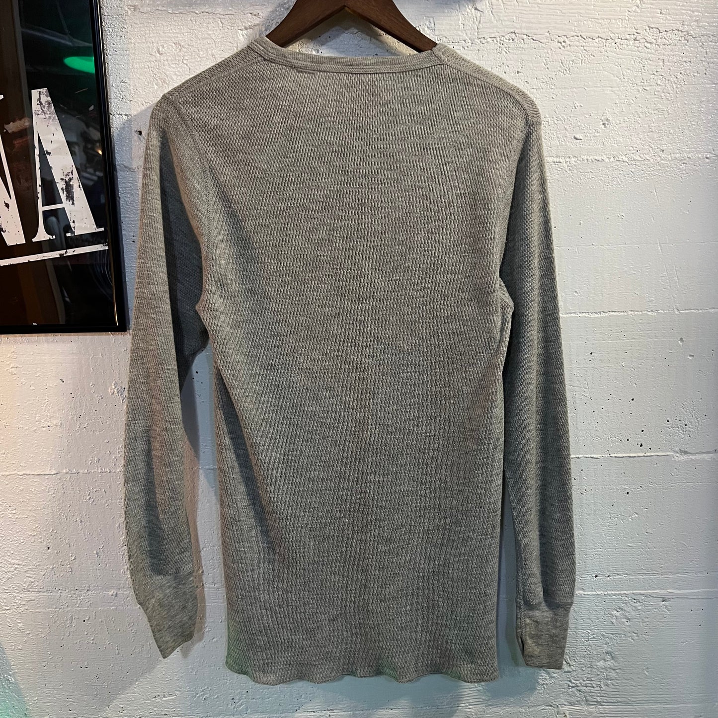 Vintage 80's St. Johns Bay Long Sleeve Thermal Shirt - Size Large - Made In USA - Grey