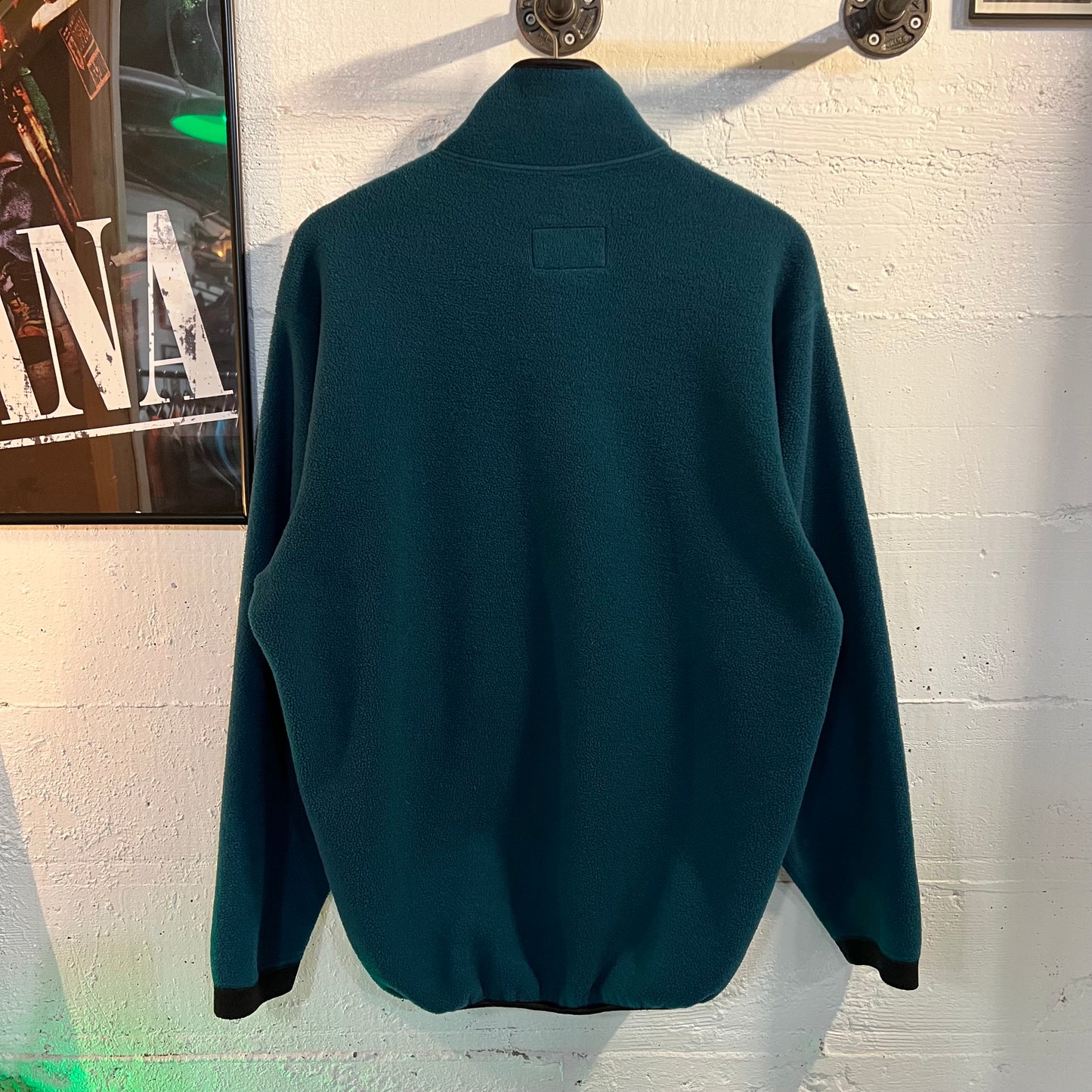 Vintage REI Polartec 1/4 Zip Pullover Fleece Jacket - Size Large - Turquoise/Black