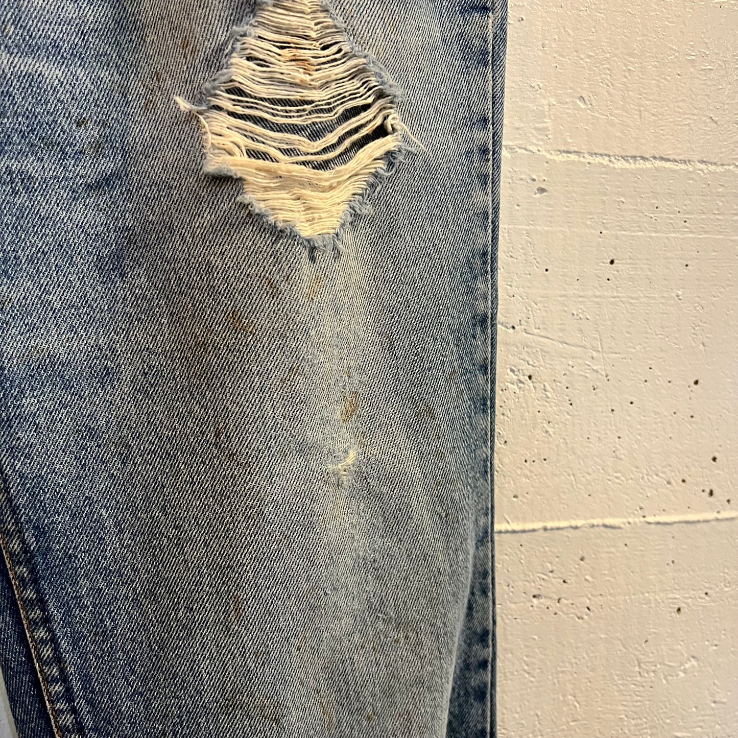 Vintage 1980's Levi's 517-0217 Distressed Bootcut Jeans - Size 32" x 30" - Made In USA - Stonewash Indigo