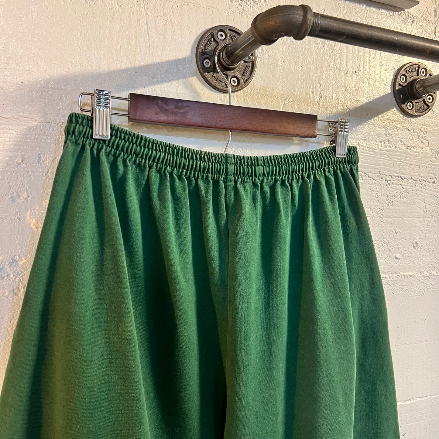Vintage Jerzees Volleyball Cotton Adjustable Waist Shorts - Size Medium - Made In USA - Green