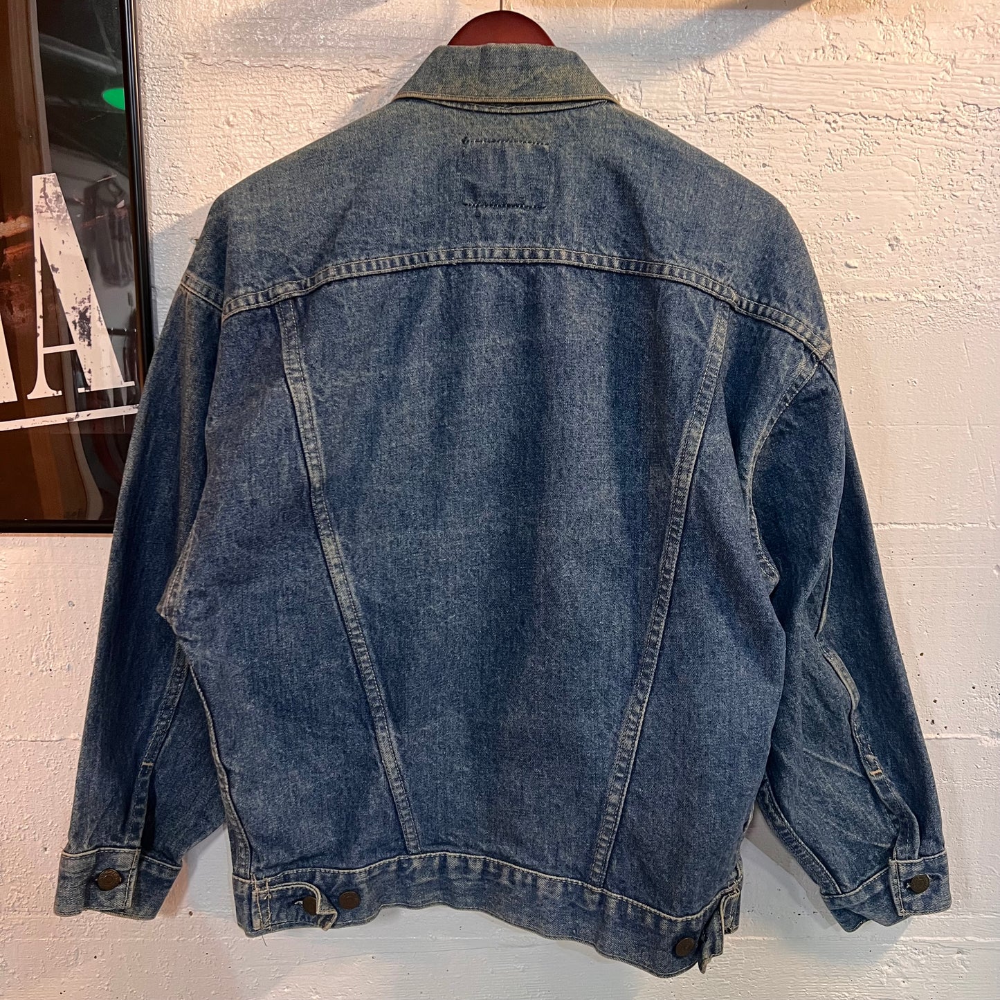 Vintage 90's Levi's Brown Tab Type III Denim Trucker Jacket - Size Small - Made In USA - Medium Stone Wash Blue