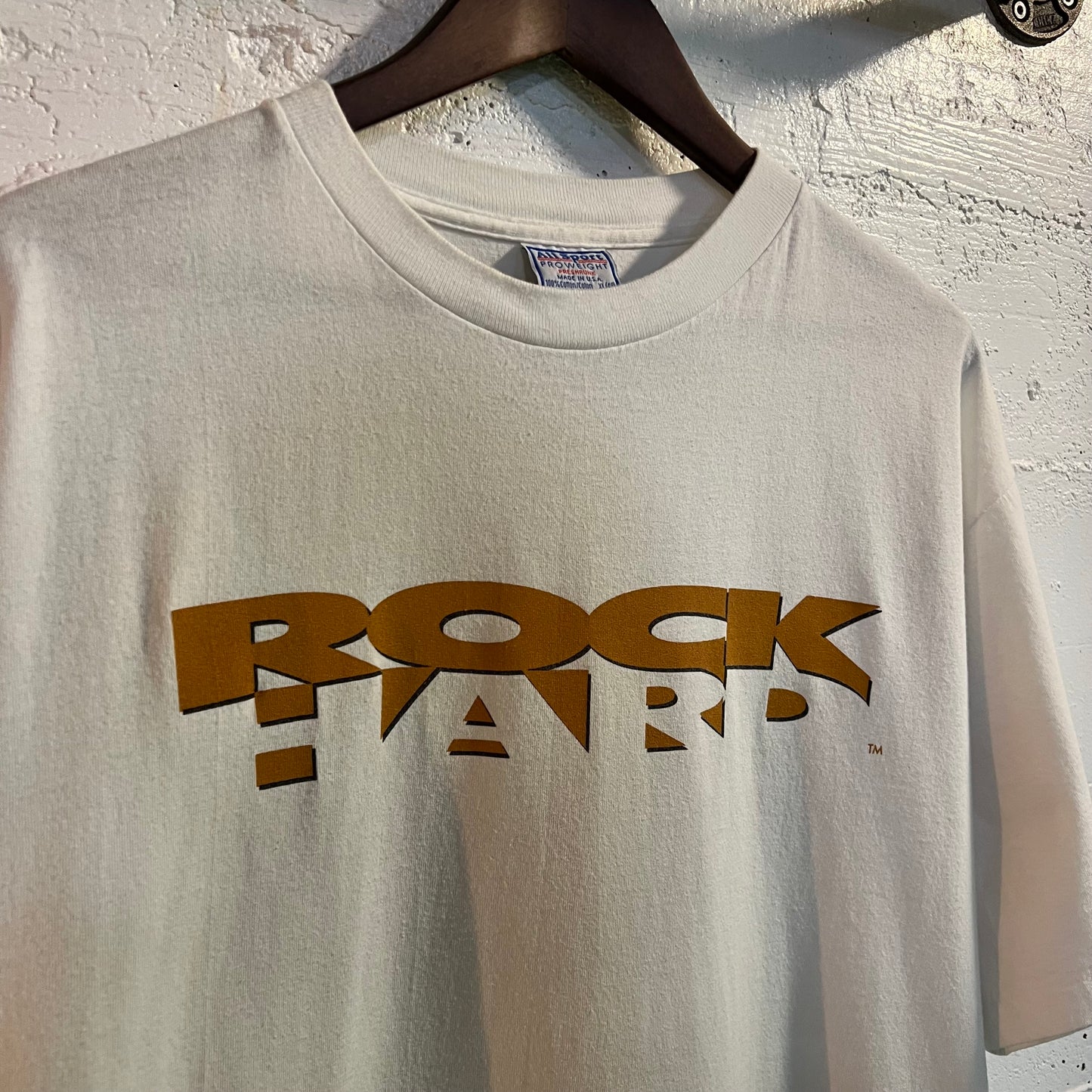 Vintage 90's Rock Hard Weight Lifting 'Train 2 Reign' Single Stitch T-Shirt - Size XL - Made In USA - White