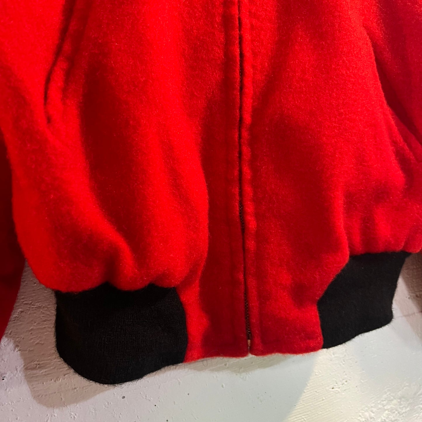 Vintage 1940's Striped Mohair Wool Bomber Jacket - Size Large - Made In USA - Talon Zipper
