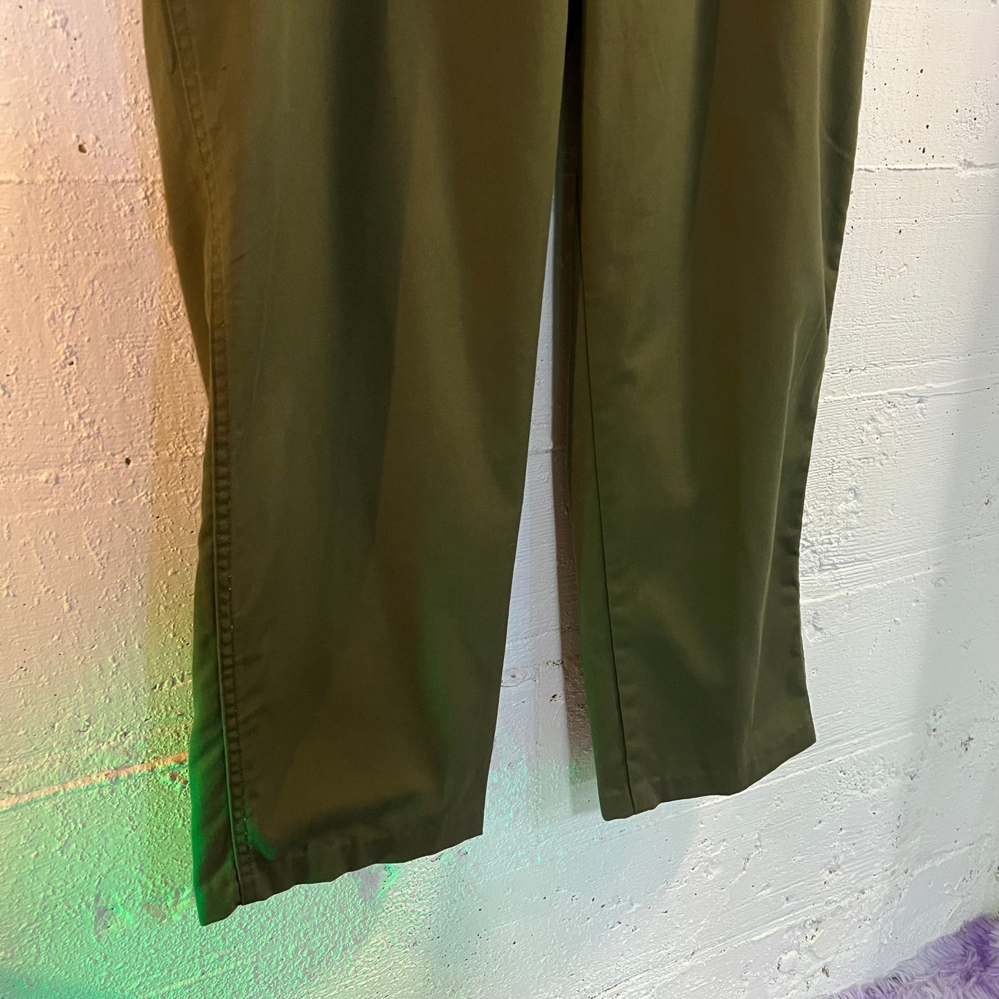 Vintage 1970's OG-507 Utility Trouser Pant Ideal Locking Zipper - Size 37" x 25.5" - Olive Drab
