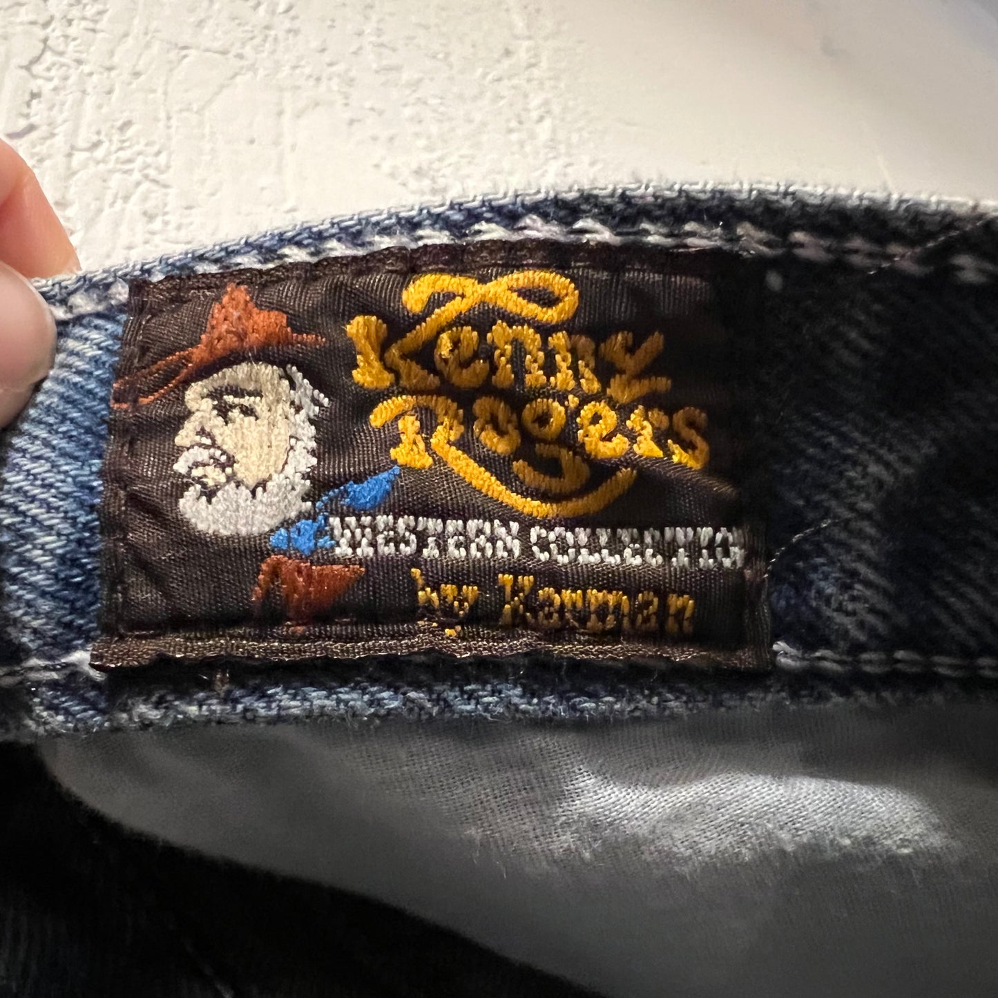 Vintage 1980's Kenny Rogers Western Collection By Karman Women's High Waisted Embroidered Denim Jeans - Size 26" x 30" - Made In USA - Indigo