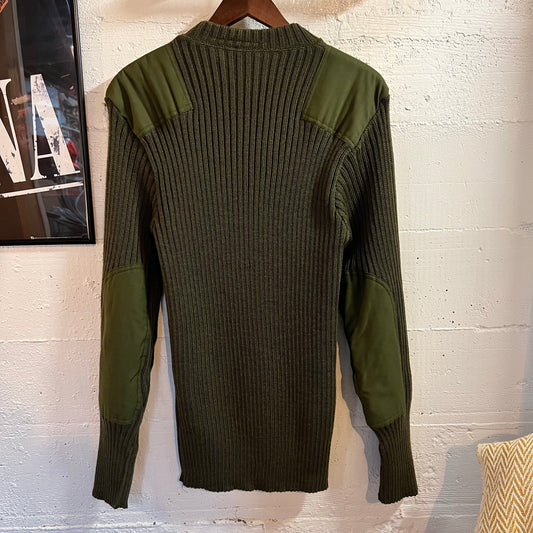 Vintage 70’s Brigade Quartermasters United States Marine Corps ‘Woolly Pully’ Heavy Knit Sweater - Size Large (44) - Made In The UK - Army Green