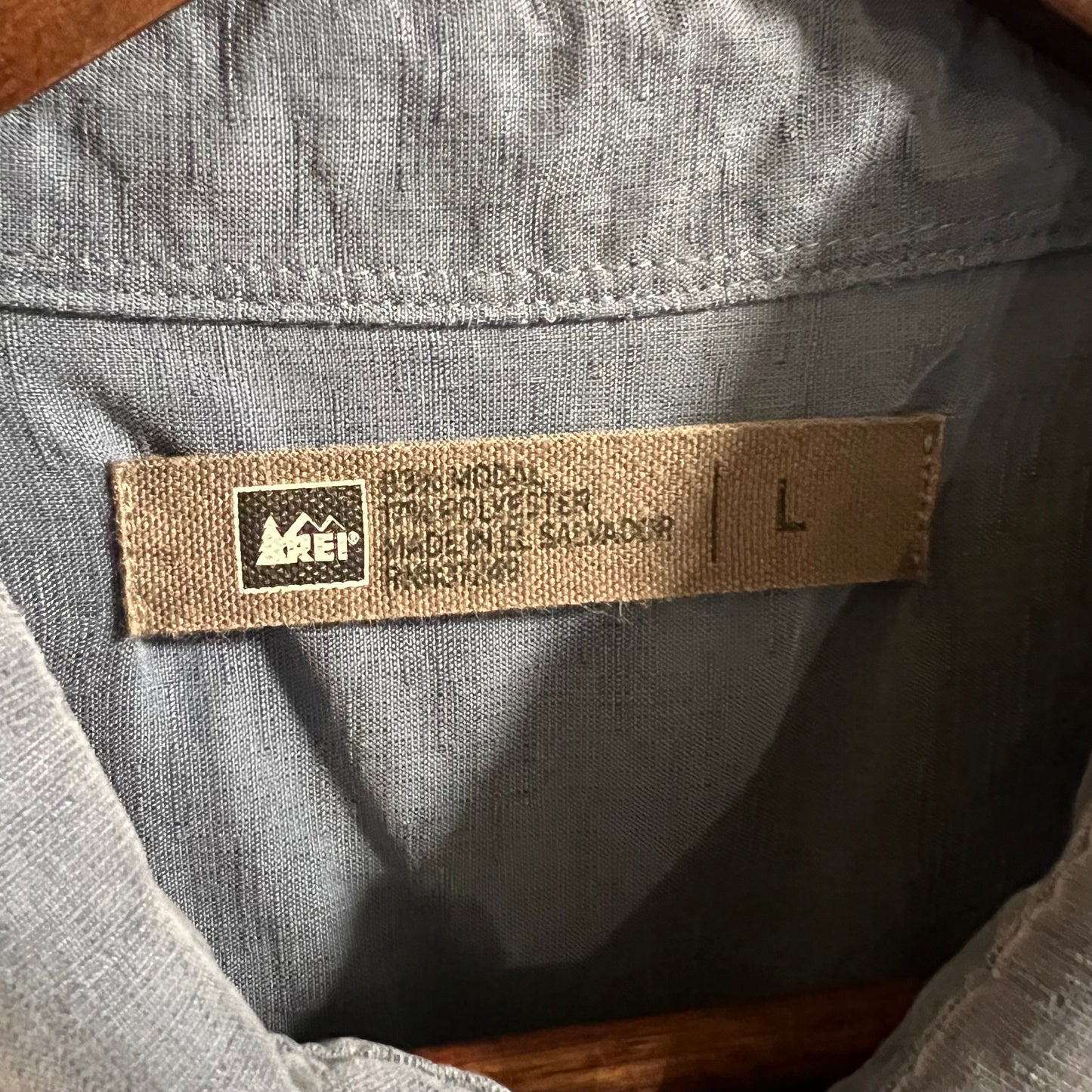 Y2K REI Rayon Short Sleeve Button Up Shirt - Size Large - Blue