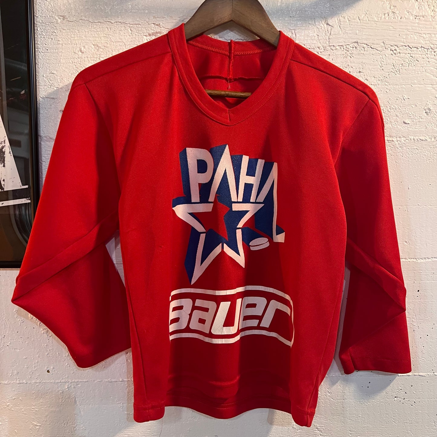 Vintage 90's Youth Bauer #3 Hockey Jersey - Size Youth Small - Red/White/Blue