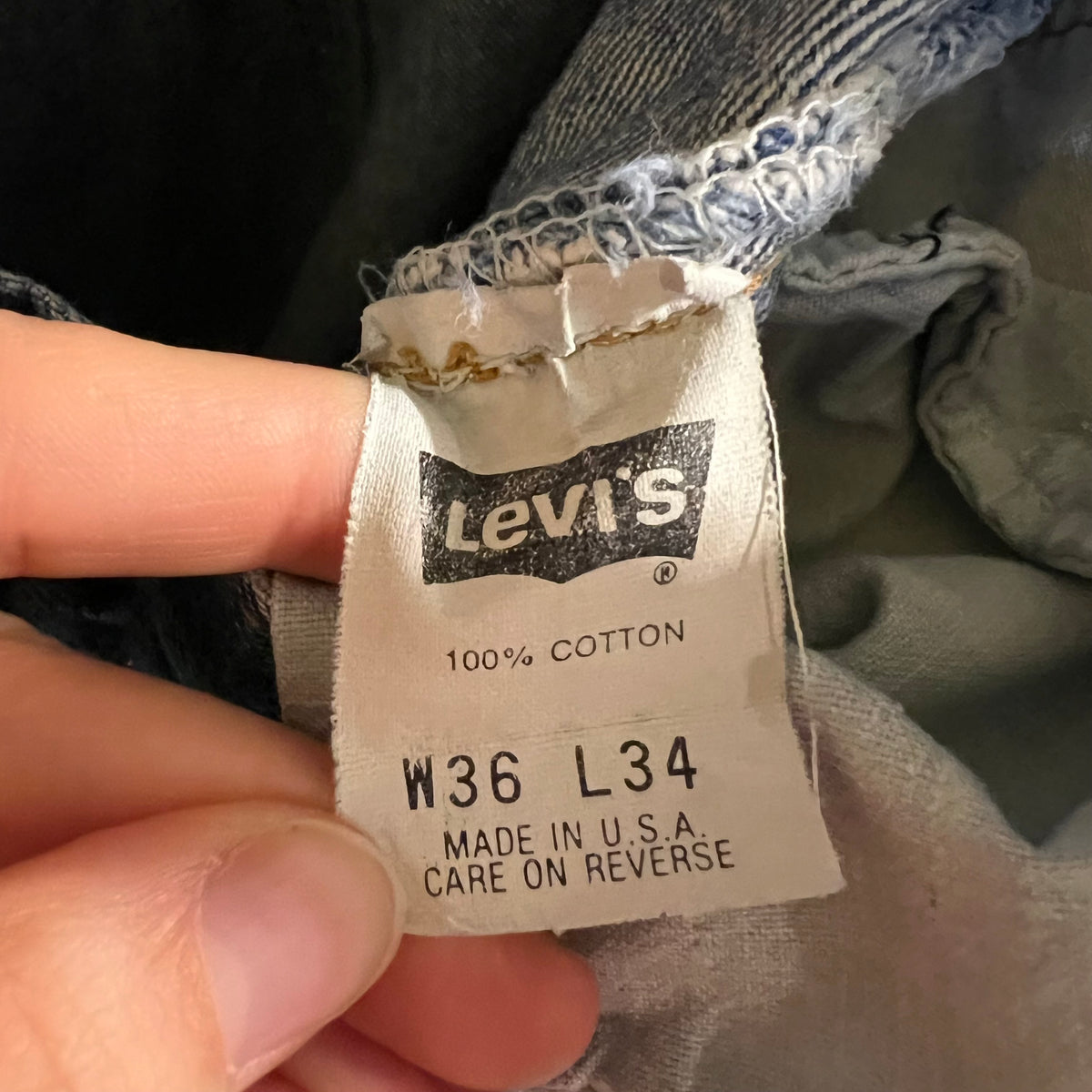 Vintage 1980's Levi's 501xx Button Fly Denim Jean - Size 34" x 33" - Made In USA - 100% Cotton