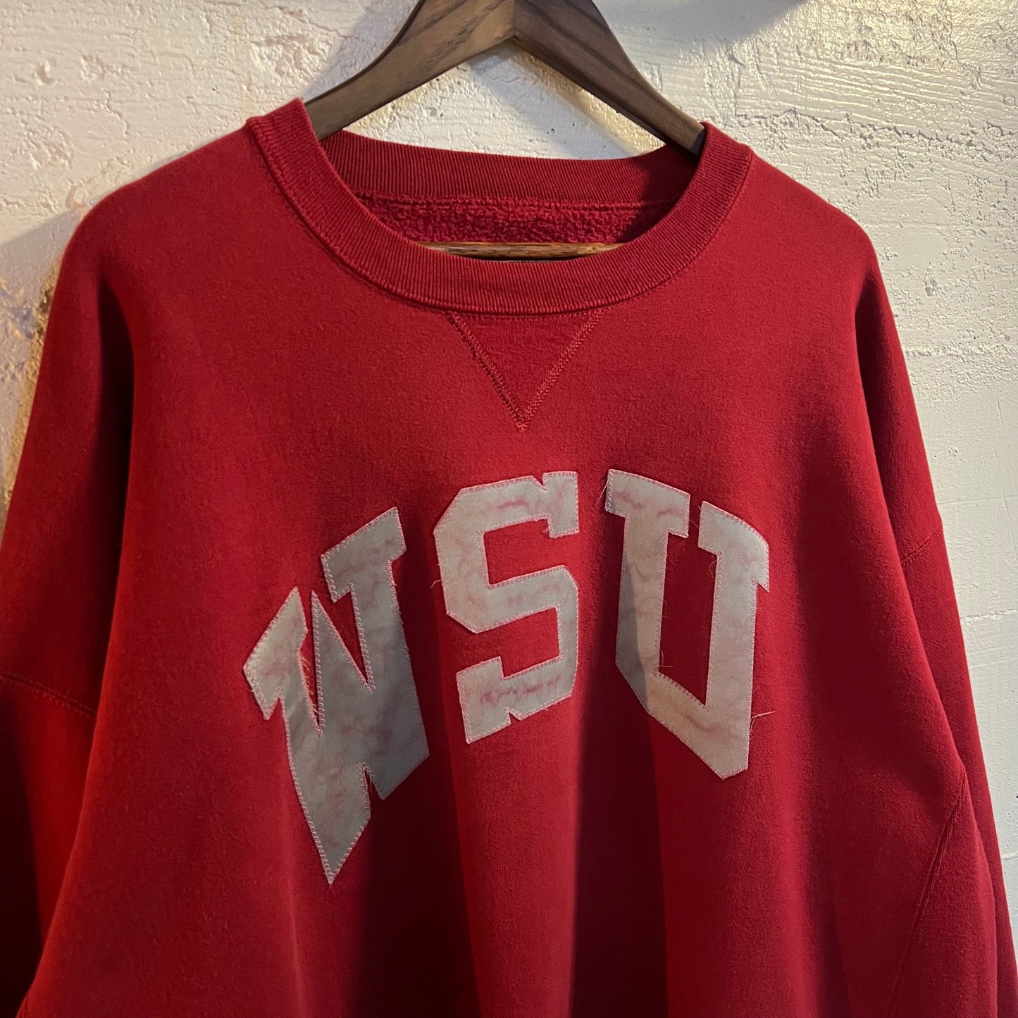 Vintage Russell Pro Cotton WSU Heavyweight Crewneck Sweatshirt - Size 2XL - Made In USA - Red/Grey