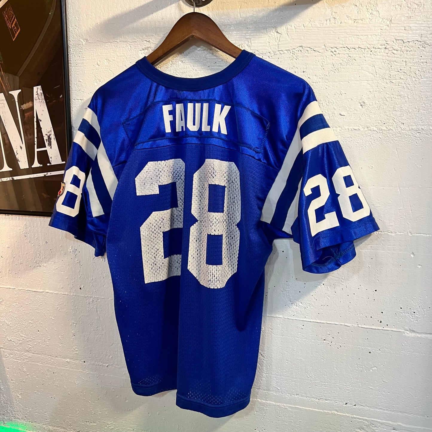 Vintage 90's Wilson Indianapolis Colts Marshall Faulk Youth Jersey - Size Youth Large - Made In USA