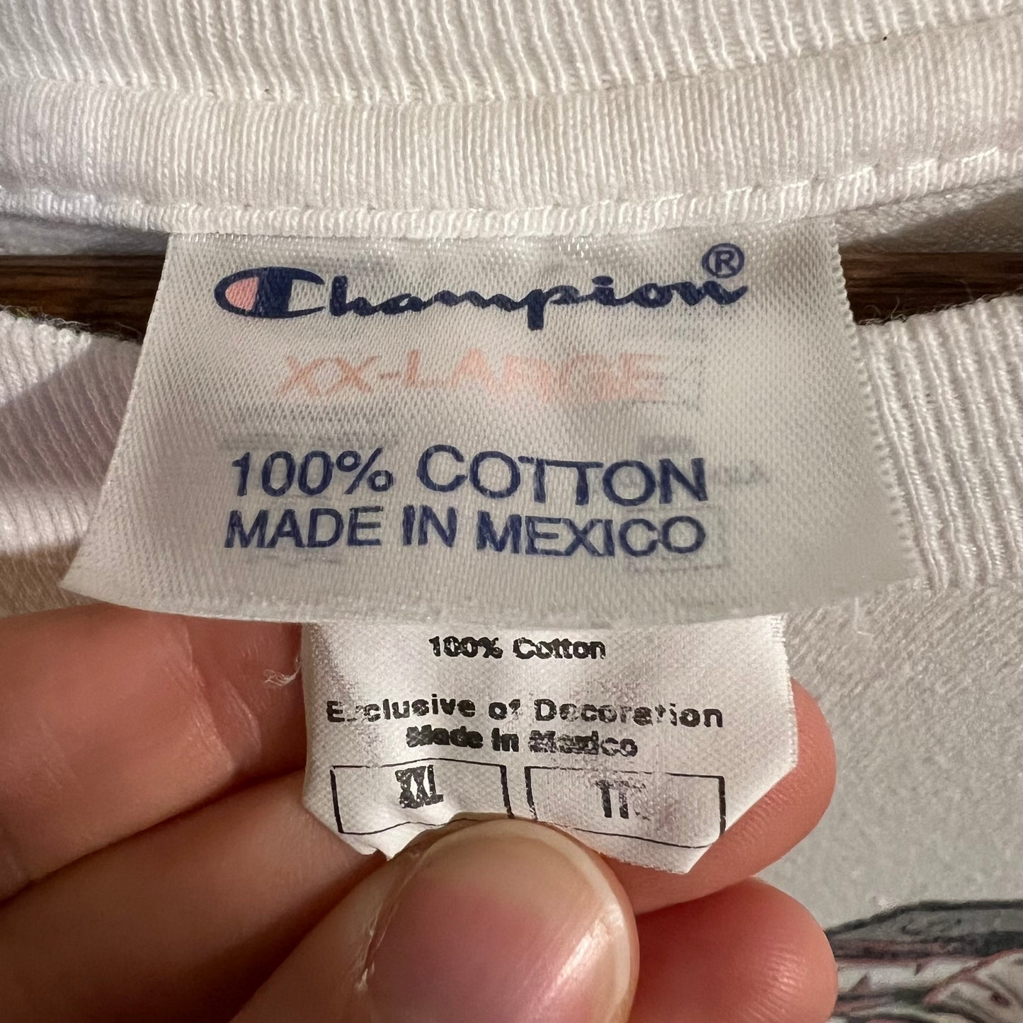 Vintage 2001 Champion San Francisco Demons XFL T-Shirt - Size 2XL - White/Black/Red/Other