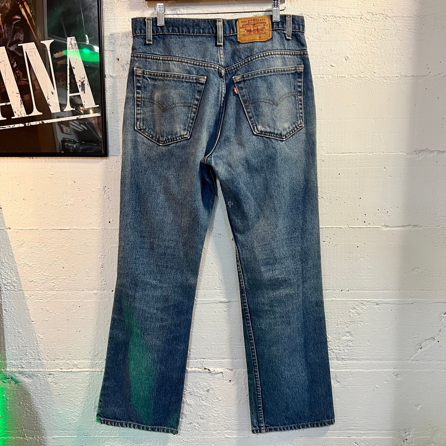 Vintage 1980's Levi's 517-0217 Distressed Bootcut Jeans - Size 32" x 30" - Made In USA - Stonewash Indigo