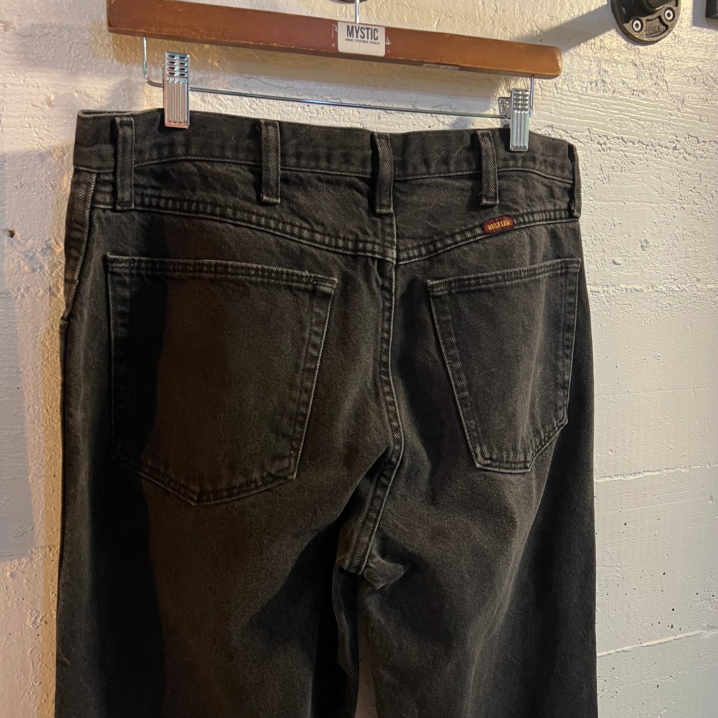 Vintage 2000's Rustler Faded Black Denim Jeans - Size 33" x 30" - Faded Black Denim