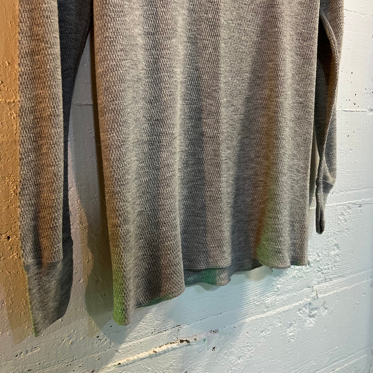 Vintage 80's St. Johns Bay Long Sleeve Thermal Shirt - Size Large - Made In USA - Grey
