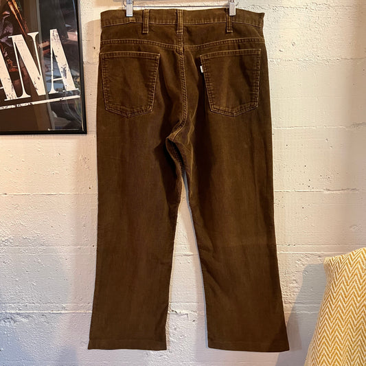 True Vintage 1970's Levi's 646 Corduroy Boot Cut Pants - Size 34" x 26" - Made In USA - Brown