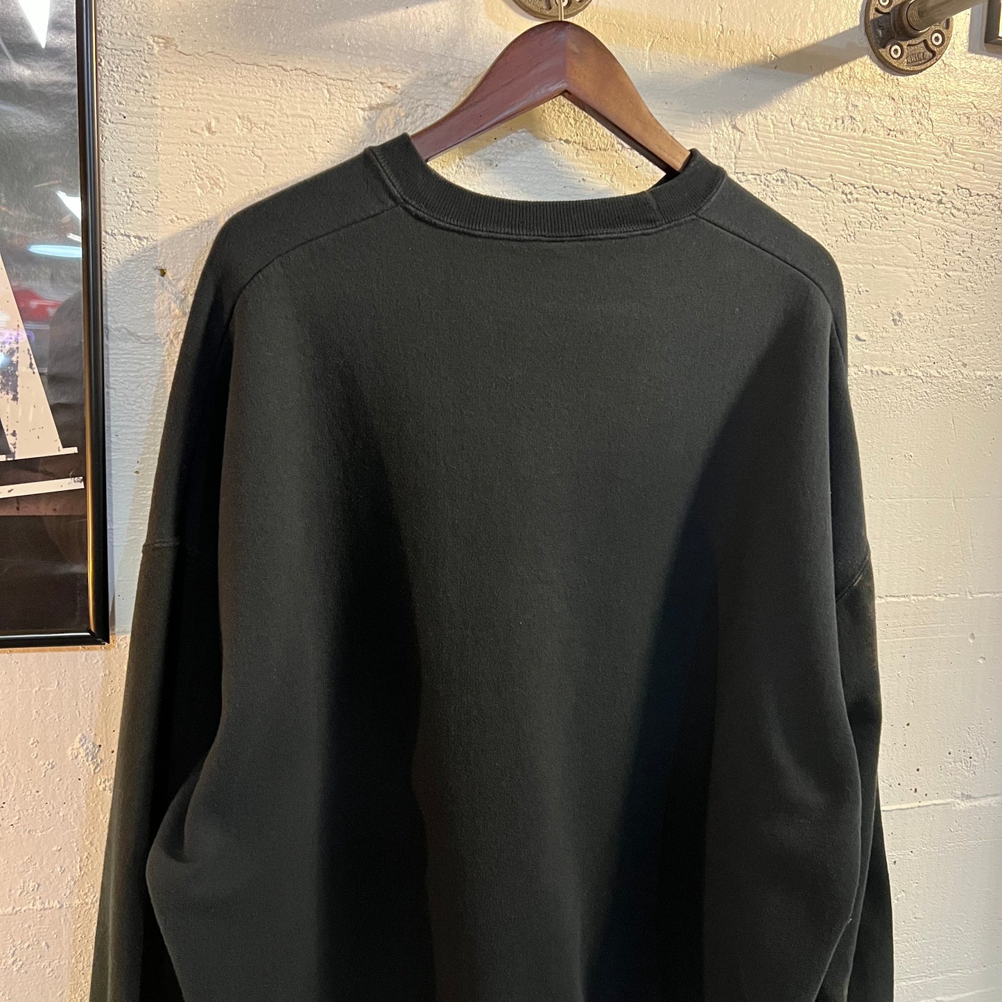 Vintage Distressed Jerzees Road Hog Motorcycle ‘Feel The Power’ Crewneck Sweatshirt - Size 2XL - Black/White