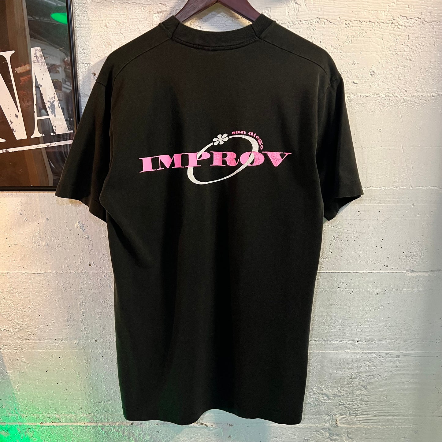 Vintage San Diego Improv Single Stitch T-Shirt - Size Large - Made In USA - Black/Pink/White