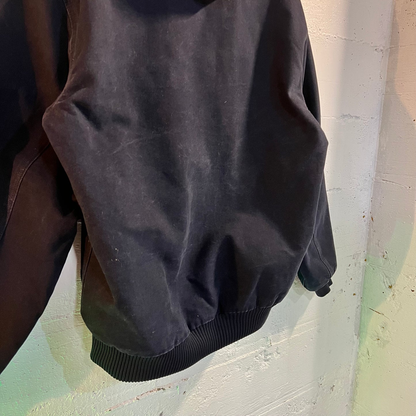Vintage Carhartt J130 MDT Duck Canvas Hooded Jacket - Size Medium - Navy Blue
