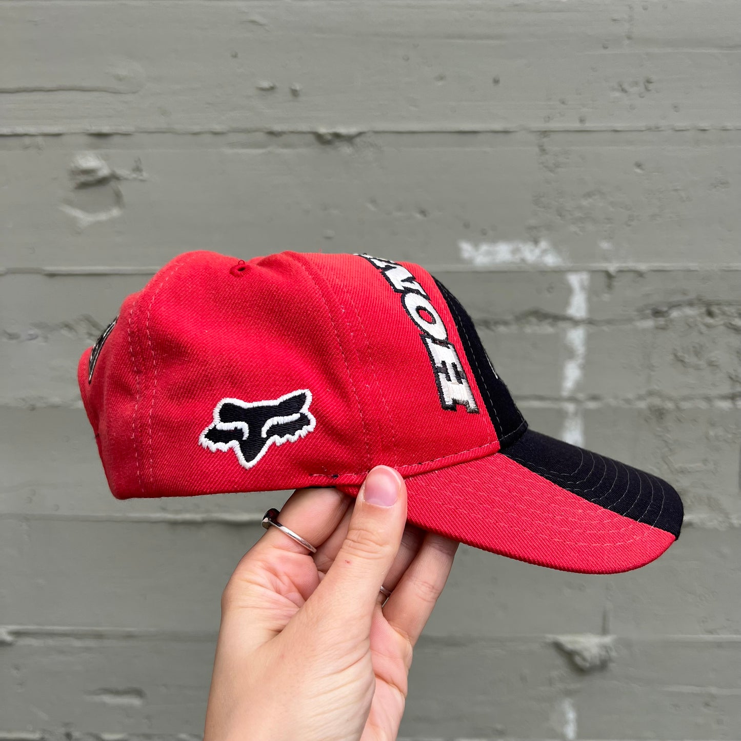 Vintage 90's Honda Fox Racing 'Jeremy McGrath' Snapback Hat - O/S - Red/Black